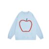 Apple Graffiti Print Sweatshirt